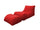 Fauteuil Pouf Chaise Longue avec Repose-Pieds en Polyester Rouge Avalli