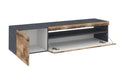 Mobile TV 2 Ante 154,9x40x36,5 cm Daiquiri Ardesia e Acero Pereira
