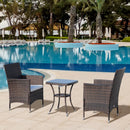 Set Salotto da Giardino in Rattan Sintetico 2 Poltrone e Tavolino Marrone 