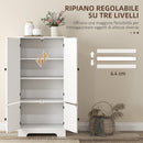 Credenza Cucina 58,2x30x123 cm con 2 Armadietti in MDF Bianco  