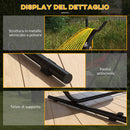 Supporto per Amaca max 150kg con Tavolino Integrato 285x125x110 cm in Acciaio Nero