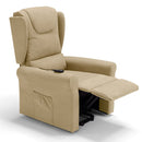 Poltrona Alzapersona Elettrica 2 motori 78x75x110 cm in Tessuto Houston Detroit Camel