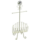 Piantana Porta Rotolo a Stelo in Metallo con Portariviste 34x20H84,5cm Lavanda