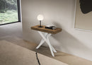 Consolle Allungabile 90-196x40x77 cm Saki Small Premium Noce Gambe Bianche 