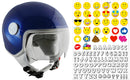 Casco Demi-Jet per Bambini Visiera Sagomata CGM Magic Smile 205S Blu Metallizzato Varie Misure