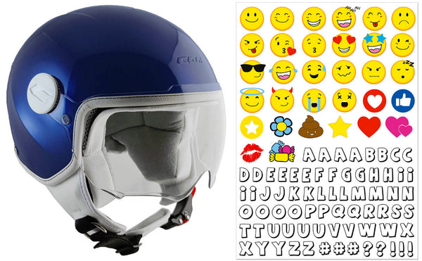 Casque Demi-Jet pour Enfants CGM Magic Smile 205S Bleu Métallisé Visière Différentes Tailles acquista