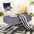 Cassapanca Pouf Contenitore Imbottito Grigio 80x40x42 cm 