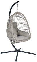 Dondolo Pensile da Giardino 100x103x196 cm in Alluminio e Corda Grigio Chiaro