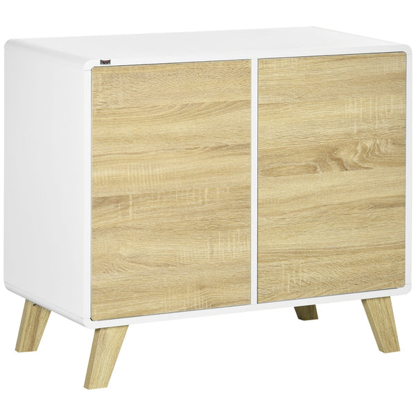 online Mobiletto Multiuso 2 Ante 80x40x70 cm in Truciolato Bianco e Quercia