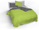 Copripiumino con Sacco e Federe Doubleface in Cotone Verde Acido\/Fumo Varie Misure