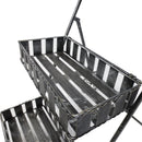 Portapiante Fioriera da Giardino a 3 Livelli con Ruote Argento 53x39x79 cm 