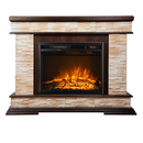 Camino Elettrico da Pavimento 88x118x30,5 cm Effetto Fiamma 1500W Stone & Lorance Noce