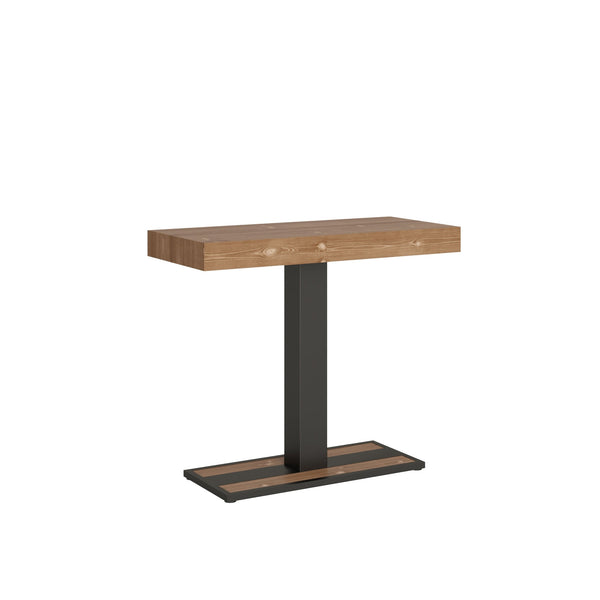online Console d'Extérieur Extensible en Bois et Fer H77x40x90/300cm Itamoby Mimosa Classique Sapin Teinté