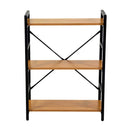 Libreria 3 ripiani 60x28xh83,5 cm in Metallo e Legno Achille Naturale