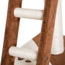 Albero Tiragraffi per Gatti con Scala e Palline in Legno Sisal Marrone e bianco 40x40x70 cm 