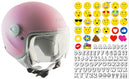 Casco Demi-Jet per Bambini Visiera Sagomata CGM Magic Smile 205S Rosa Opaco YS - (49-50 cm)