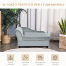 Cuccia Divanetto per Cani con Spazio Portaoggetti e Cuscino 76x45x43 cm Grigio Chiaro