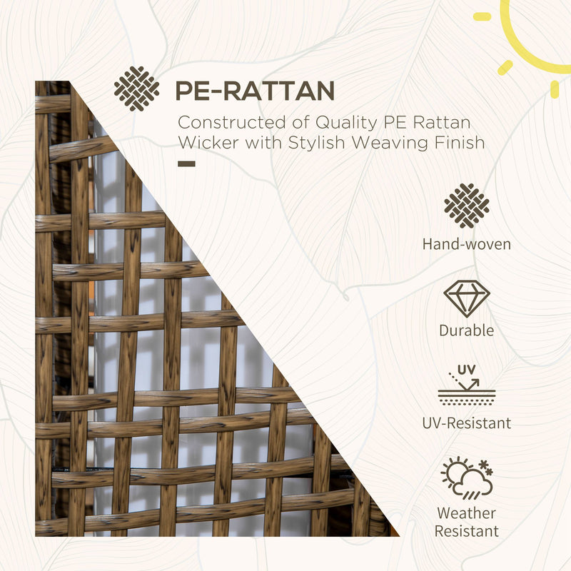 Lampada Solare da Giardino con Pannello di Ricarica 15,5x15,5x46 cm in Acciaio e Rattan Nero e Marrone