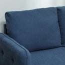 Divano 2 Posti con Cuscini Sfoderabili e Molle a S 136x75x84 cm in Velluto Blu  