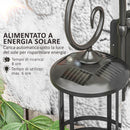 Lampada da Esterno con Pannello Solare 16,5x25,5x41 cm Impermeabile IP44 e Accensione Automatica Nero