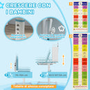 Banco Scuola per Bambini con Piano Inclinabile con Sedia Altezza Regolabile Blu 