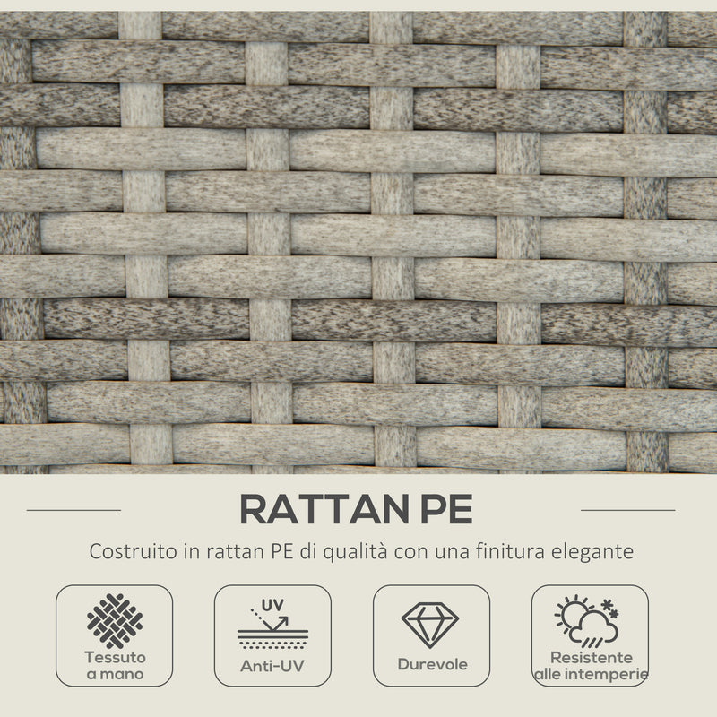 Lettino Prendisole da Giardino 60x200x40 cm in Rattan PE Grigio