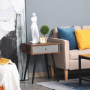 Tavolino con Cassetto 48x38x61 cm in Legno Marrone e Nero