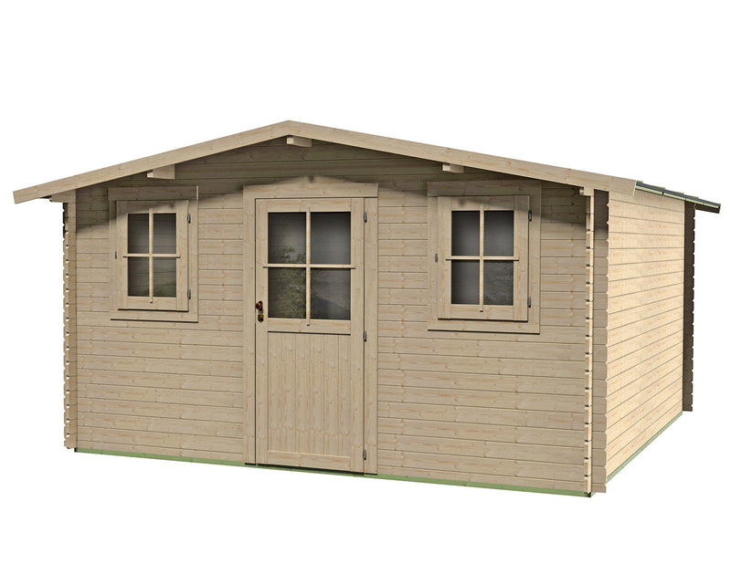 Casetta Box da Giardino 398x368x193-229A cm Vienna Express in Legno di Abete PEFC 