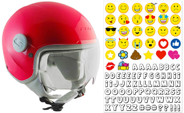 online Casque Demi-Jet pour Enfants CGM Magic Smile 205S Visière Fluo Rose Différentes Tailles