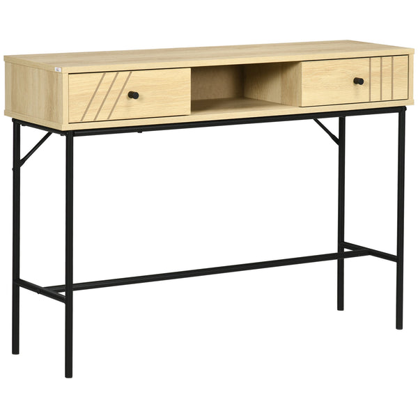 online Consolle Fissa 2 Cassetti 110x29,5x78 cm in Legno e Metallo Naturale