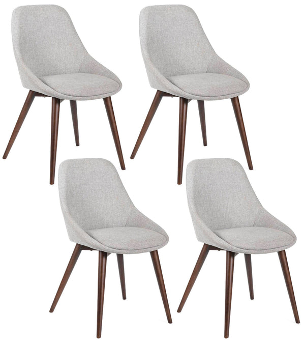 Set 4 Sedie 58x49xH85 cm in Tessuto Astrid Grigio Chiaro sconto