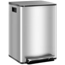 Pattumiera a Pedale 2 Sezioni da 20L 41,8x36,7x58 cm in Acciaio Inox e PP  