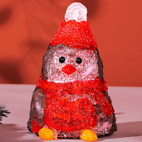 Pinguino Forma Acrilica Addobbo Natalizio Led Illuminazione Esterni e Interni prezzo