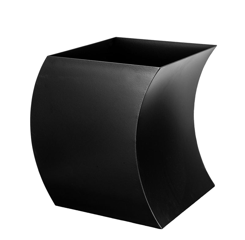 Porta Pellet Curvo 43x63x45 cm in Ferro Verniciato Grigio Martellato