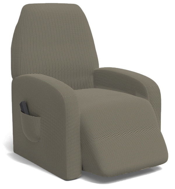 online Housse de fauteuil inclinable extensible taille unique avec poche latérale taupe