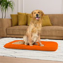 Maxi Cuscino Imbottito e Trapuntato per Cani Gatti in Microfibra Arancio