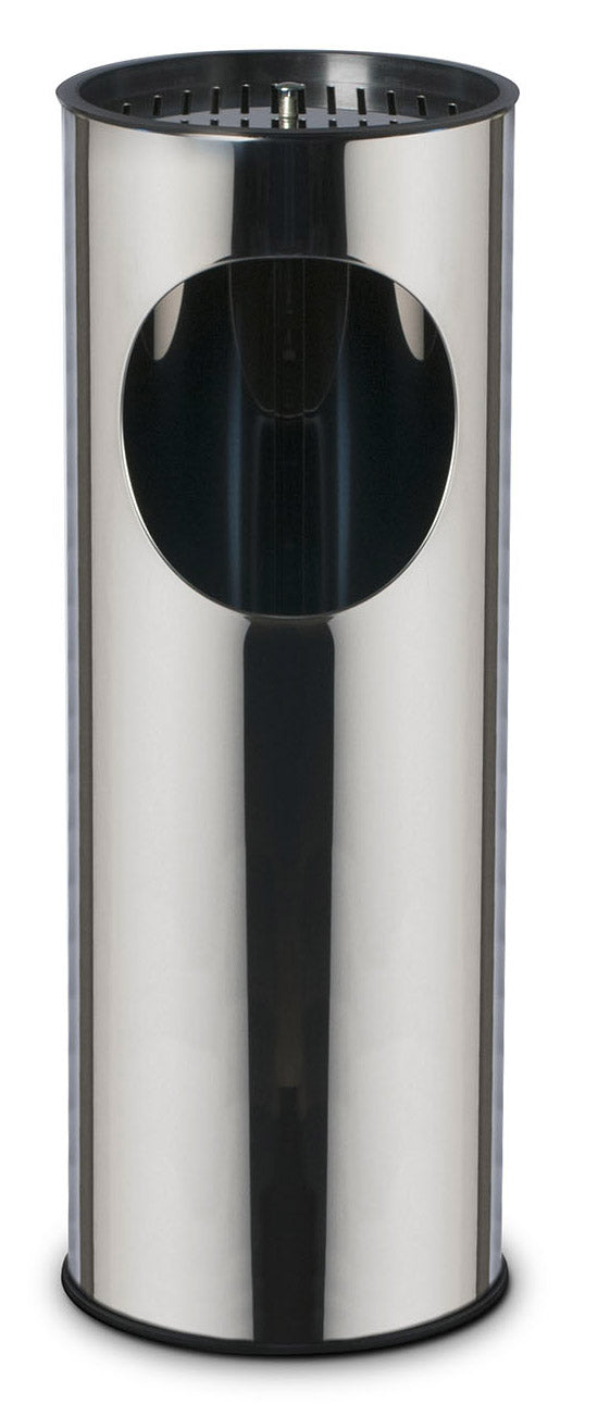 Pattumiera Gettacarte Ø24,3xh66,5 cm con Posacenere in Acciaio Inox acquista