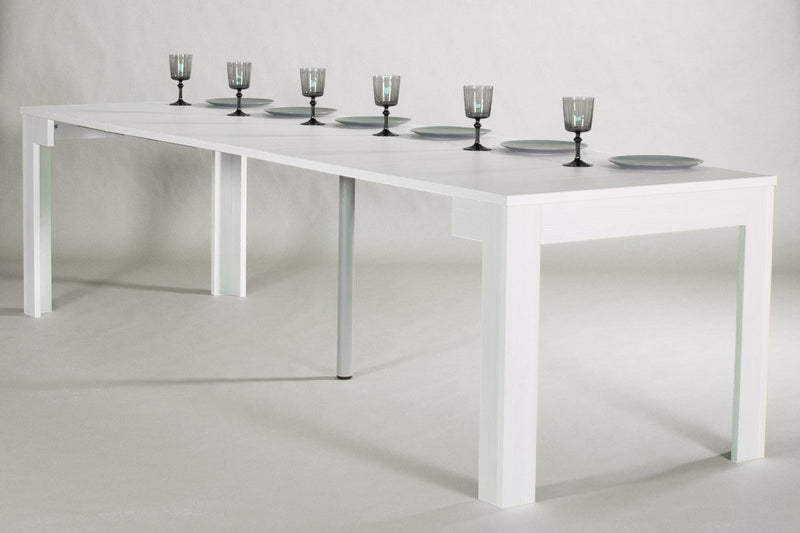 Consolle Allungabile in Legno H76,5x47x90/297cm 5 Allunghe Itamoby Magix Larice Sbiancato Classica