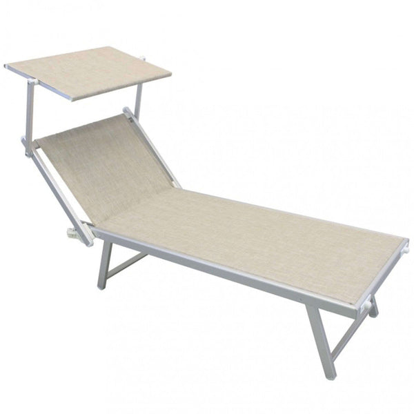 Bain de soleil de jardin Bari 181x61x38 h cm en aluminium beige prezzo