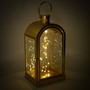 Lanterna con Led in Metallo oro cm 20,2x15,2xh38,5/46