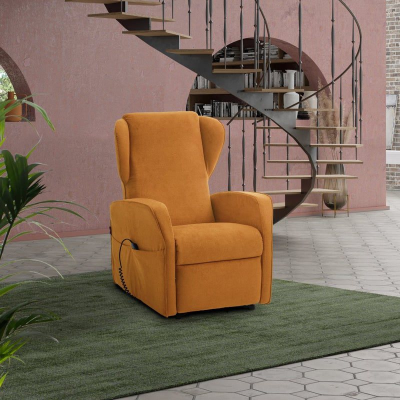 Poltrona Alzapersona Elettrica 2 Motori 73x101x86 cm Adele in Microfibra Dispositivo Medico 1 Mostarda