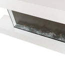 Camino Elettrico da Parete o Incasso Alaro Ultra+ 152x18x52 cm Effetto Fiamma Telecomando in MDF Bianco