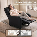 Poltrona Relax Reclinabile Manuale 155° 69x91x100 cm con Poggiapiedi in Pelle PU Nero      