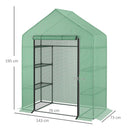 Serra da Giardino con Scaffali e Tetto a Spiovente in PE 143x73x195 cm 