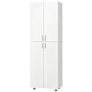 Armadio Guardaroba 60x34x180 cm con 4 Ante e Chiusura Soft Close in Truciolato Bianco      