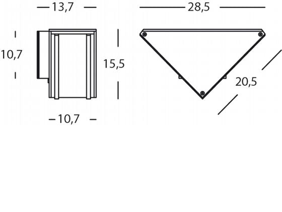 Lampada Applique Verticale Colore Bianco per Esterno Linea Three Livos