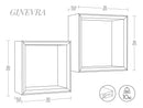Set 2 Mensole Cubo da Parete Quadrato in Fibra di Legno Ginevra Rovere Moka