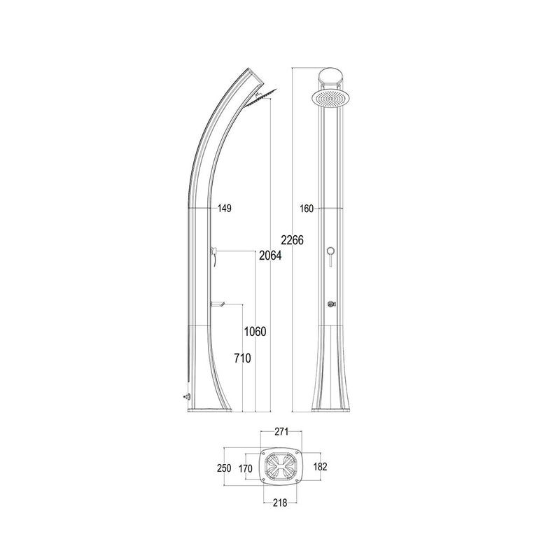 Doccia Solare da Giardino 40L Miscelatore e Lavapiedi Sined Sole XXL Verde