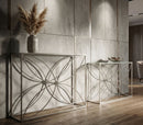 Console Paradise Coppia 100x30x78 cm in Metallo e Vetro Argento      