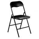 Sedia da Giardino Pieghevole Slim 44x45x79 h cm in Acciaio Nera Opaca Struttura Nera